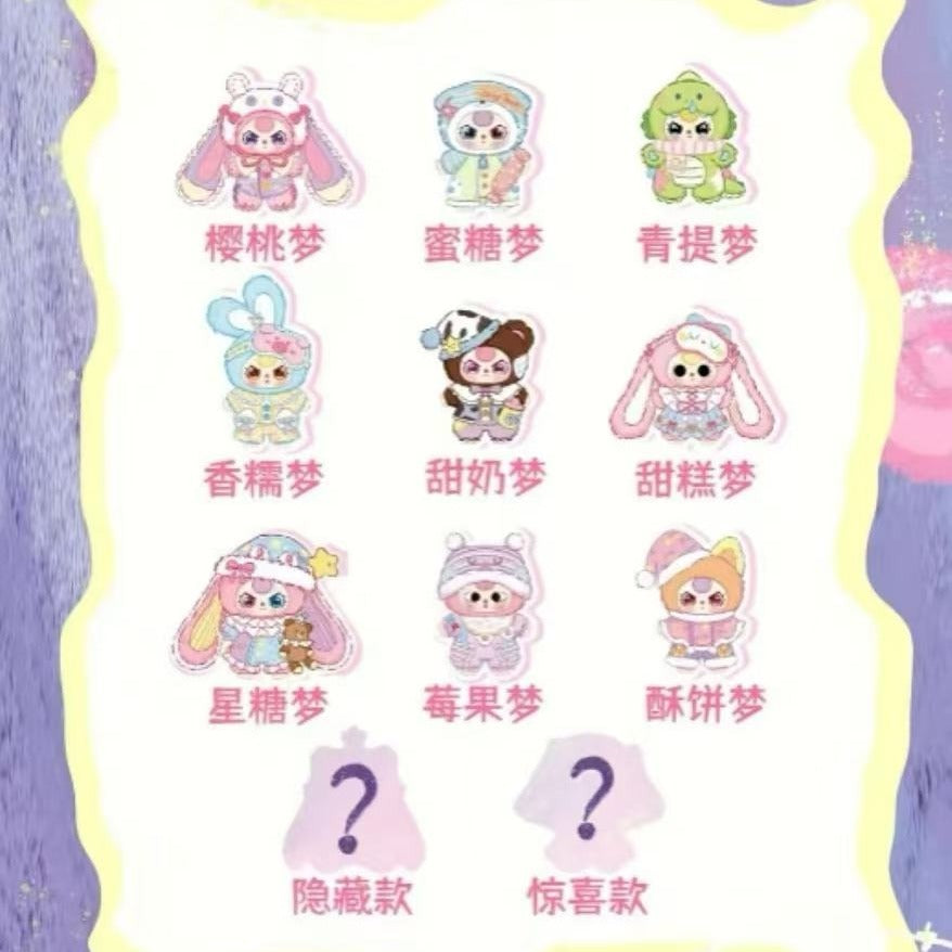 Luxury Animal Collection Toy, Sweet Dream Baby Three, Luxury Blind Box 400%, Cute Animals and Fruits Plush Dolls, Kawaii Style, Fun Toy, Suitable as Birthday Gift, Soft Cute Animal Charms, Cute Rabbit Series