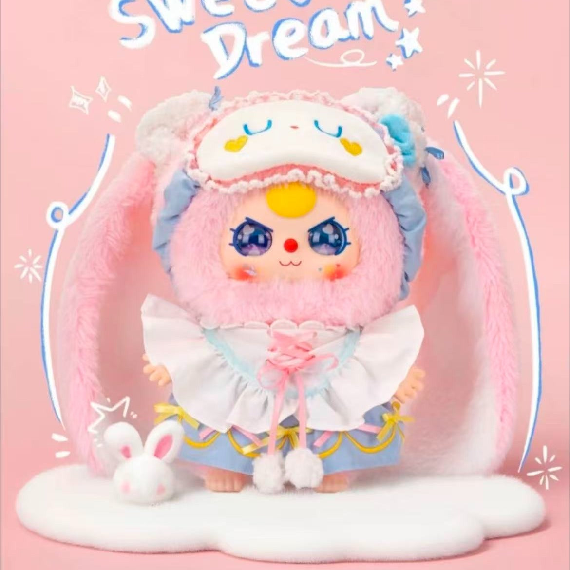 Luxury Animal Collection Toy, Sweet Dream Baby Three, Luxury Blind Box 400%, Cute Animals and Fruits Plush Dolls, Kawaii Style, Fun Toy, Suitable as Birthday Gift, Soft Cute Animal Charms, Cute Rabbit Series